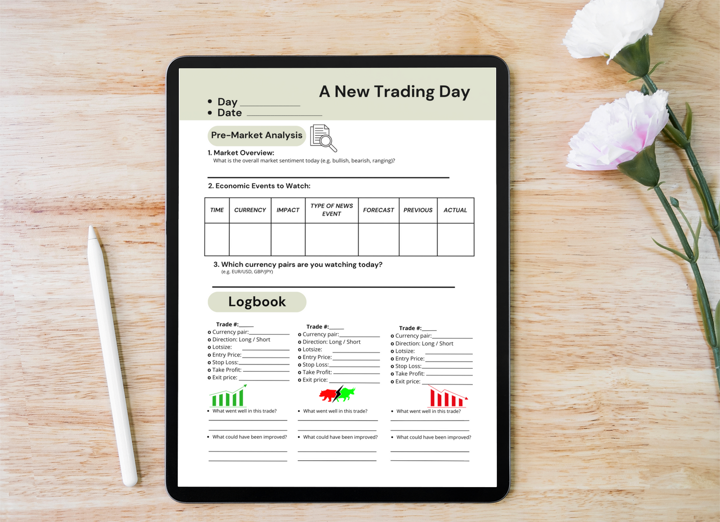 Beyond The Chart - Trading Journal - English Version